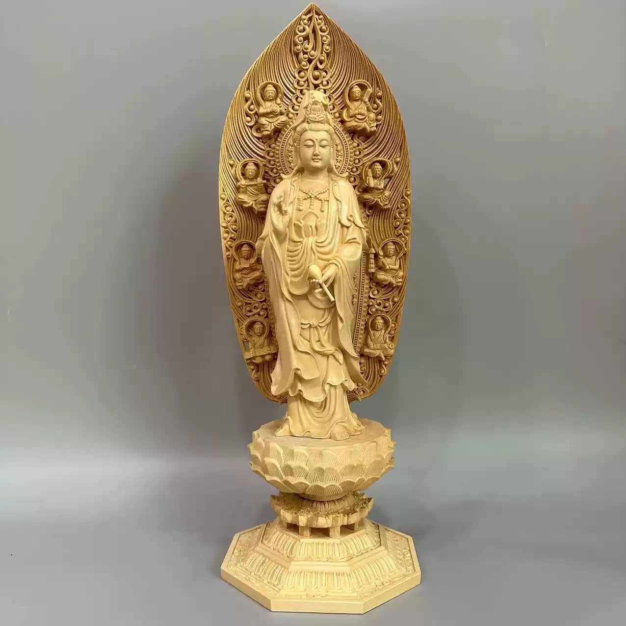 観音菩薩立像 木像 仏像 仏教美術 木彫 アンティーク 古物 骨董 仏像